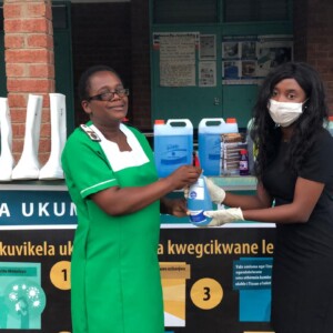 Distribution of sanitizers and other materials