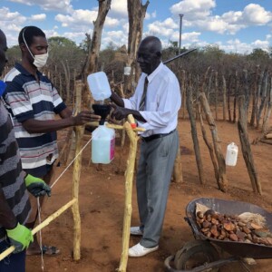 Setting up of a 'Tip-It-Tap', to promote the washing of hands.